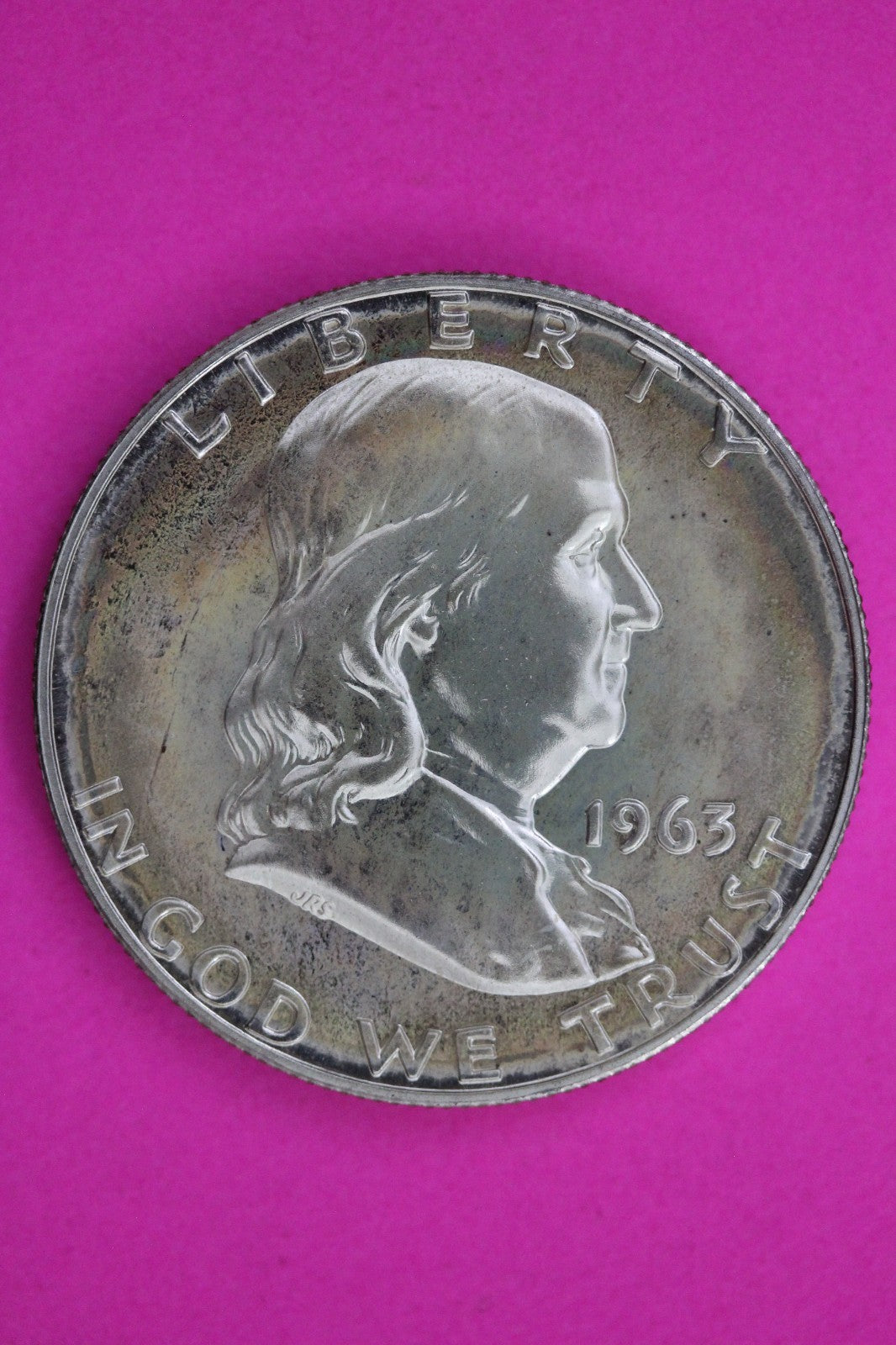 Toned 1963 P Ben Franklin Half Dollar Silver Coin Guaranteed Authentic 1795