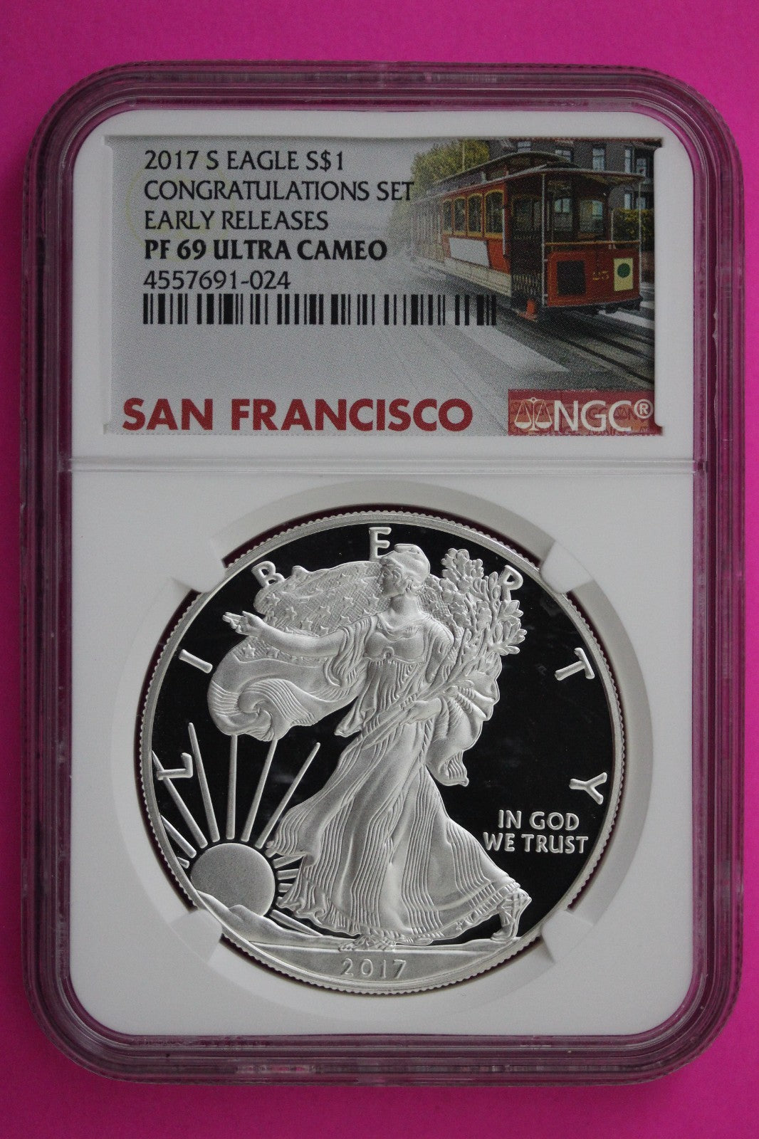 2017 S PF 69 Silver American Eagle From Congratulations Set Early Releas NGC 351