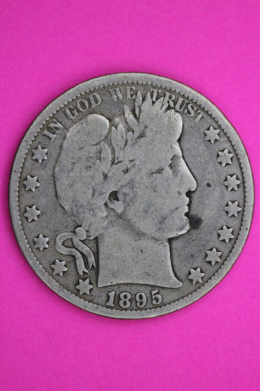 1895 P Barber Liberty Silver Half Dollar Guaranteed Authentic Genuine Coin 2337