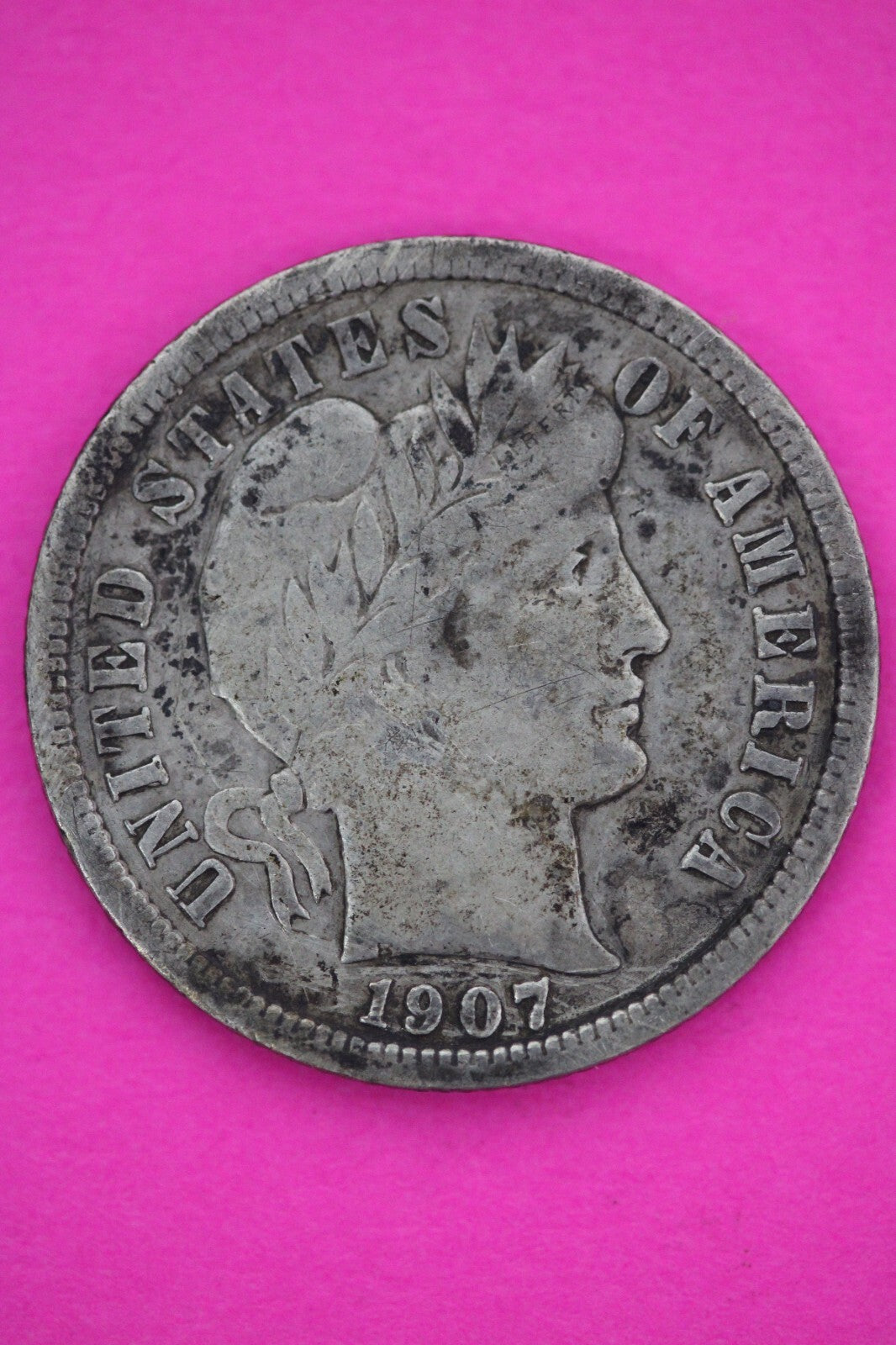 1907 S Barber Liberty Dime Scarce Semi Key Date Silver Coin San Francisco 126