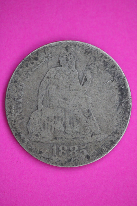 1885 P Seated Dime Silver Exact Coin Shown Low Grade Filler Damaged Bent 2765