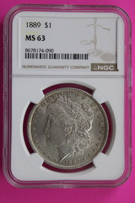 1889 P MS 63 Liberty Morgan Silver Dollar NGC Certified Graded Authentic 827