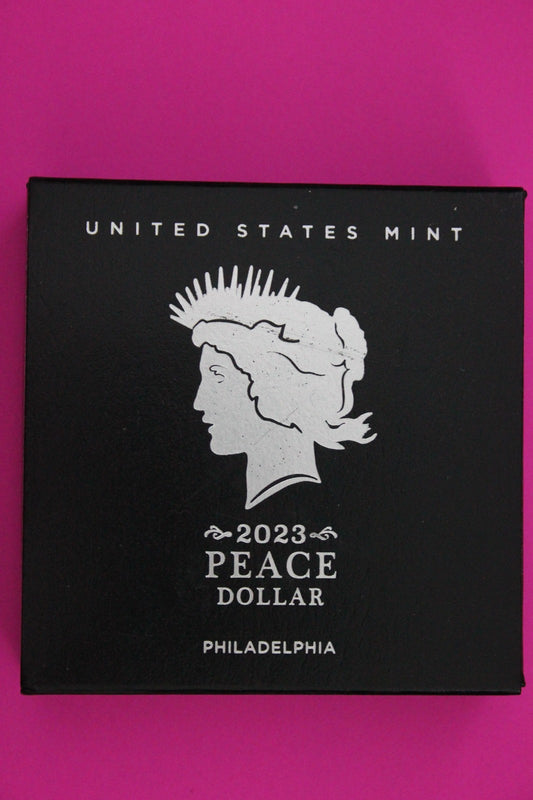 Gem Brilliant Uncirculated 2023 Peace P Silver Dollar 999 Fine Mint Box COA 6012