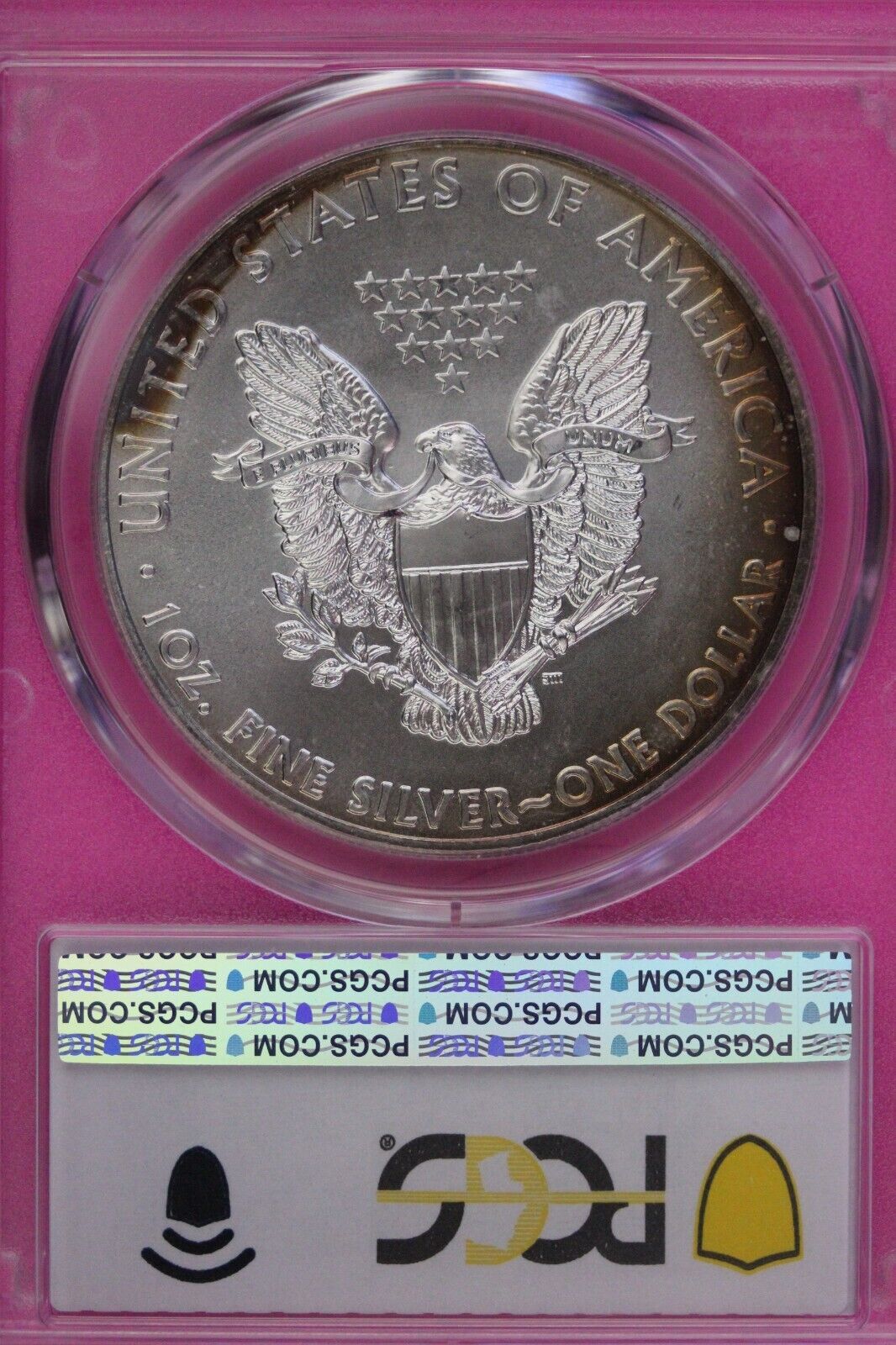 Toned 2015 MS 68 American Silver Eagle PCGS Graded Authentic Certified Slab 402