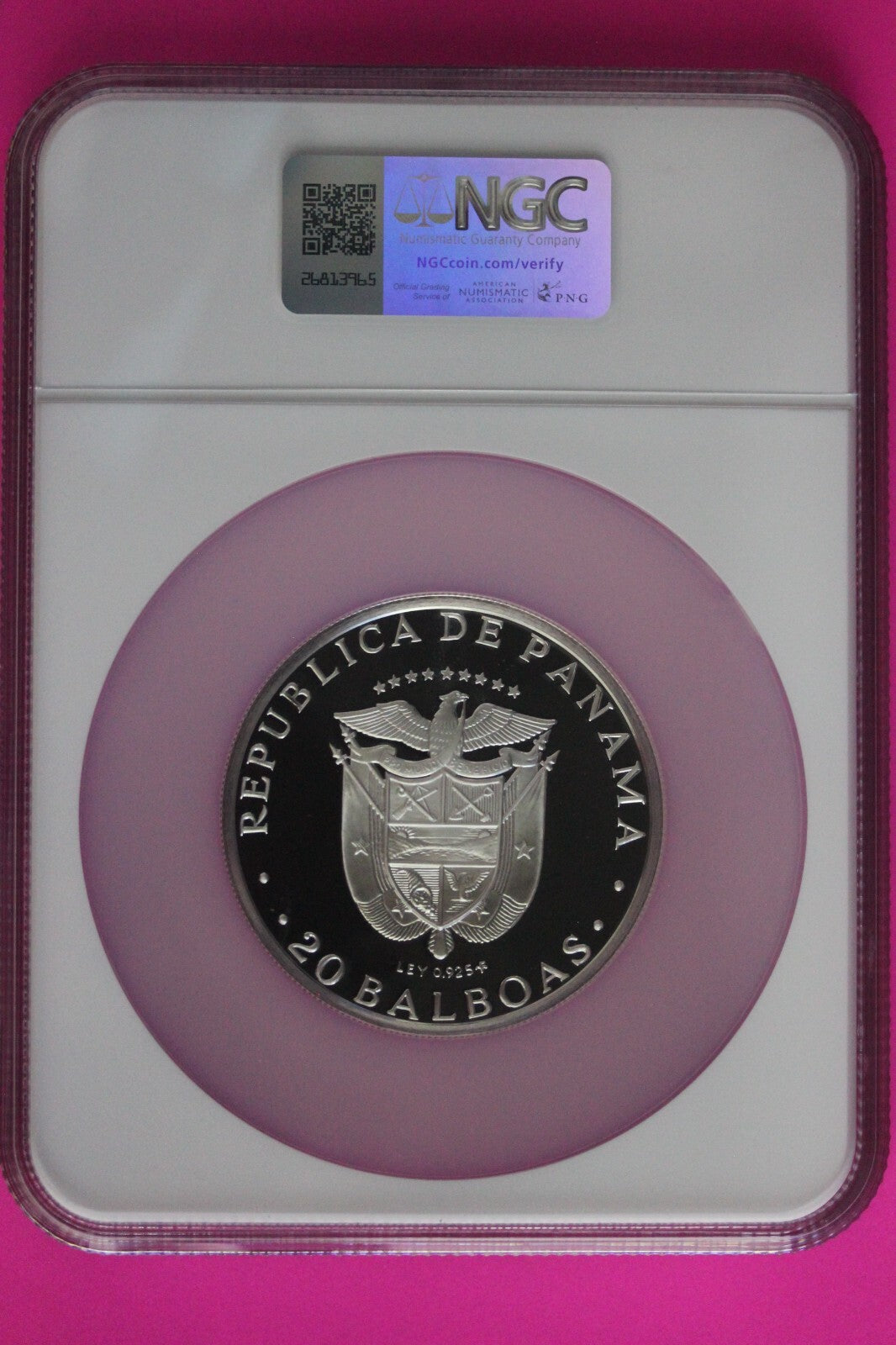 1979 Panama Silver 20 Balboas PF 69 Ultra Cameo NGC Certified Graded Slab 7038