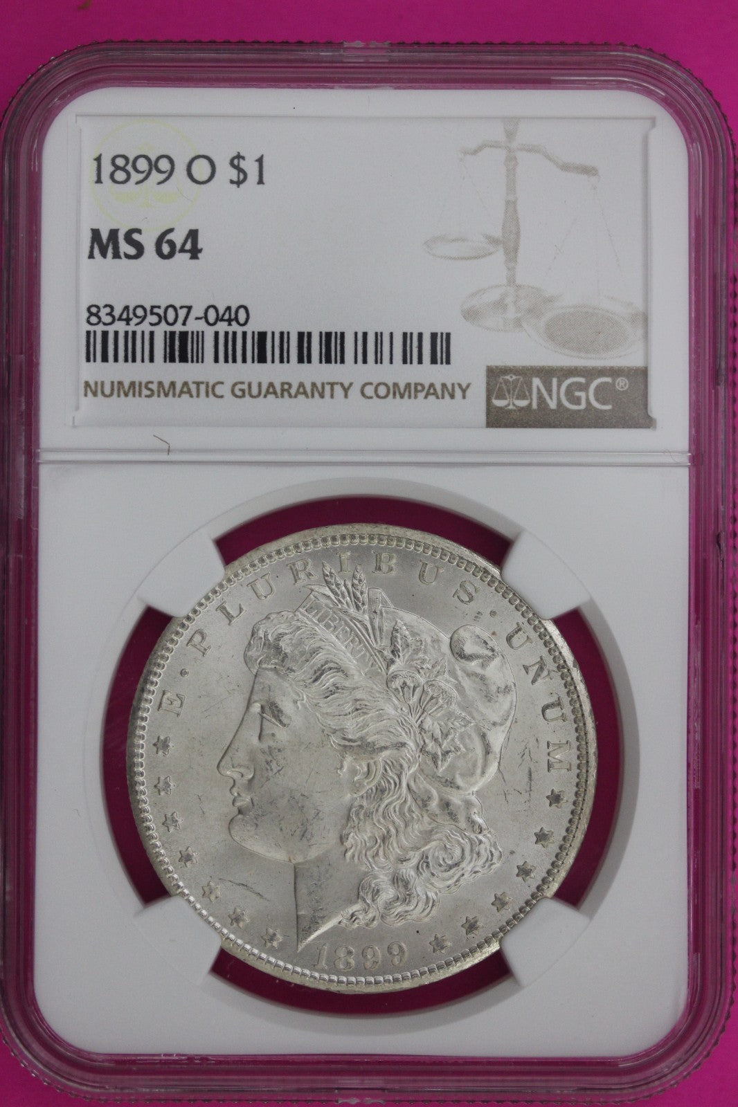 1899 O MS 64 Liberty Morgan Silver Dollar NGC Certified Graded Authentic 1036