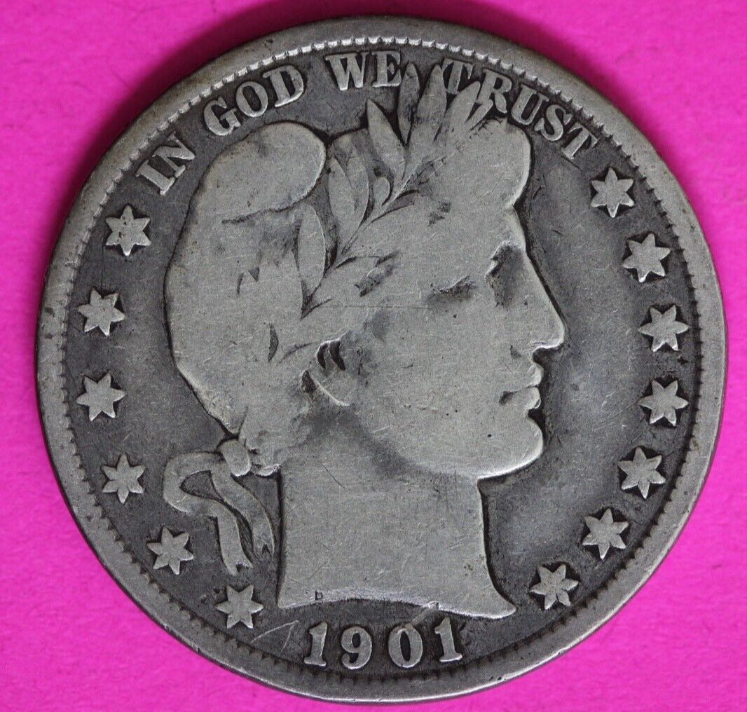 1901 P Barber Liberty Half Dollar Scarce Semi Key Date Coin Philadelphia 10