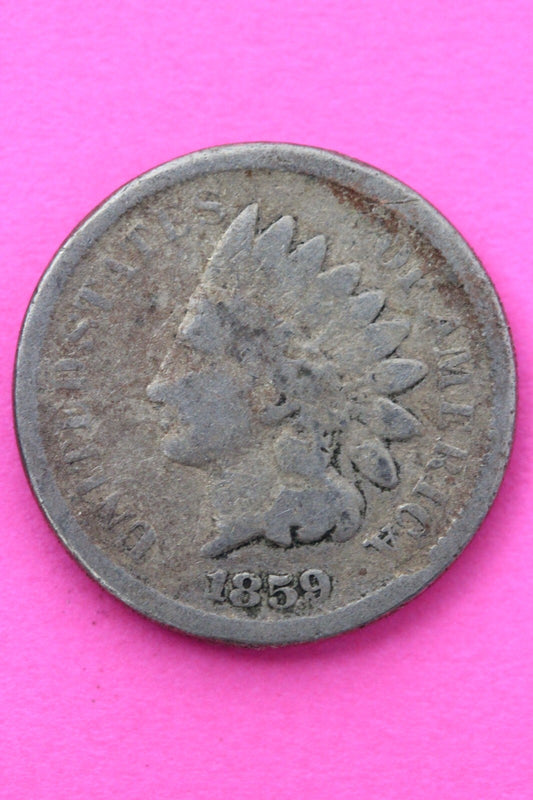 1859 Copper Nickel Indian Head Cent Penny Exact Early Type Coin Pictured 151