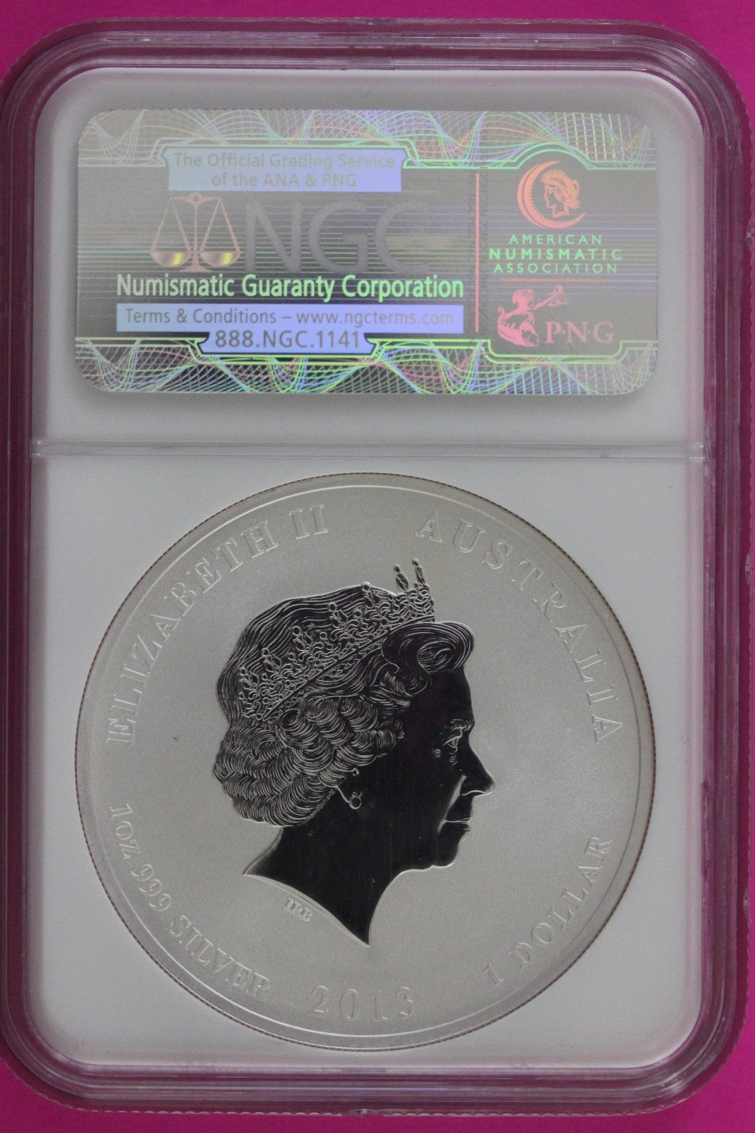 2013 P MS 69 Australia Year Of The Snake $1 Silver Coin NGC Certified Slab 961