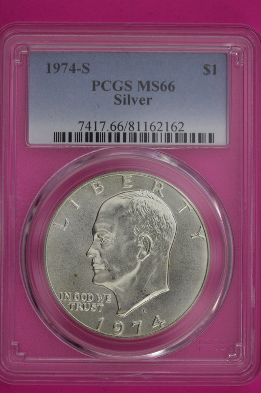1974 S MS 66 Silver Ike Eisenhower Dollar PCGS Certified Graded Authentic 1197