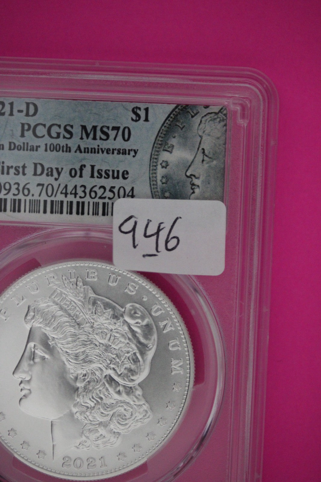 RARE 2021 D MS 70 Morgan Silver Dollar 1rst Day Issue PCGS Graded Authentic 946