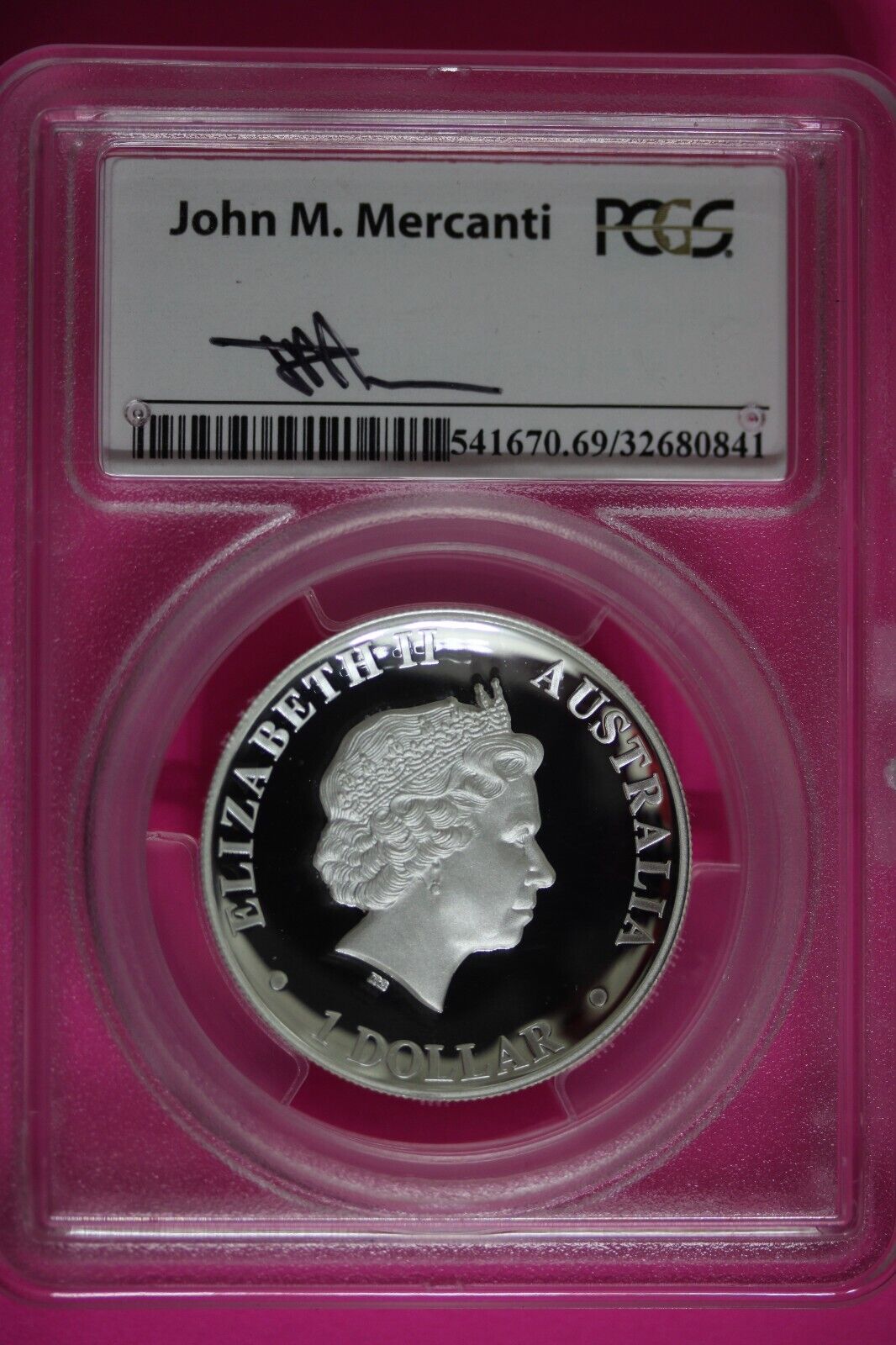 2015 P PR 69 High Relief Australia Eagle John Mercanti Signature $1 PCGS 6059