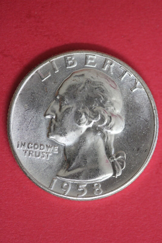 1958 Uncirculated Type B Reverse George Washington Quarter Exact Coin OCE 95