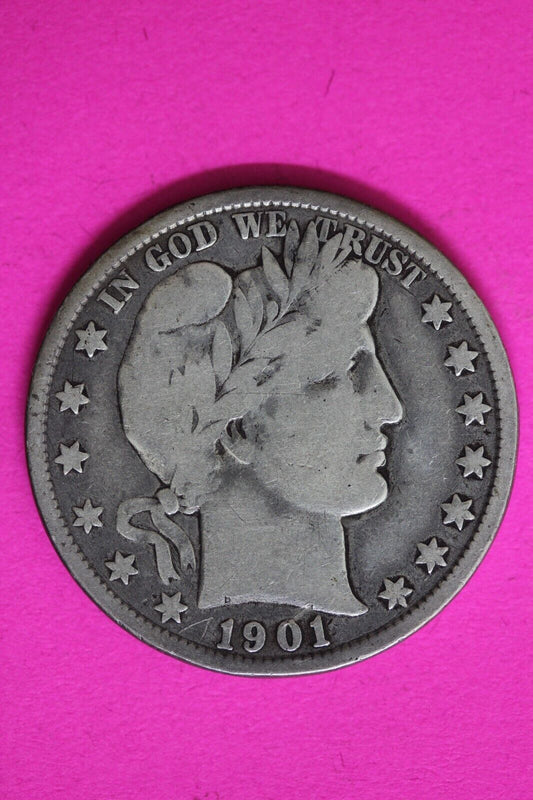 1901 P Barber Liberty Half Dollar Scarce Semi Key Date Coin Philadelphia 10