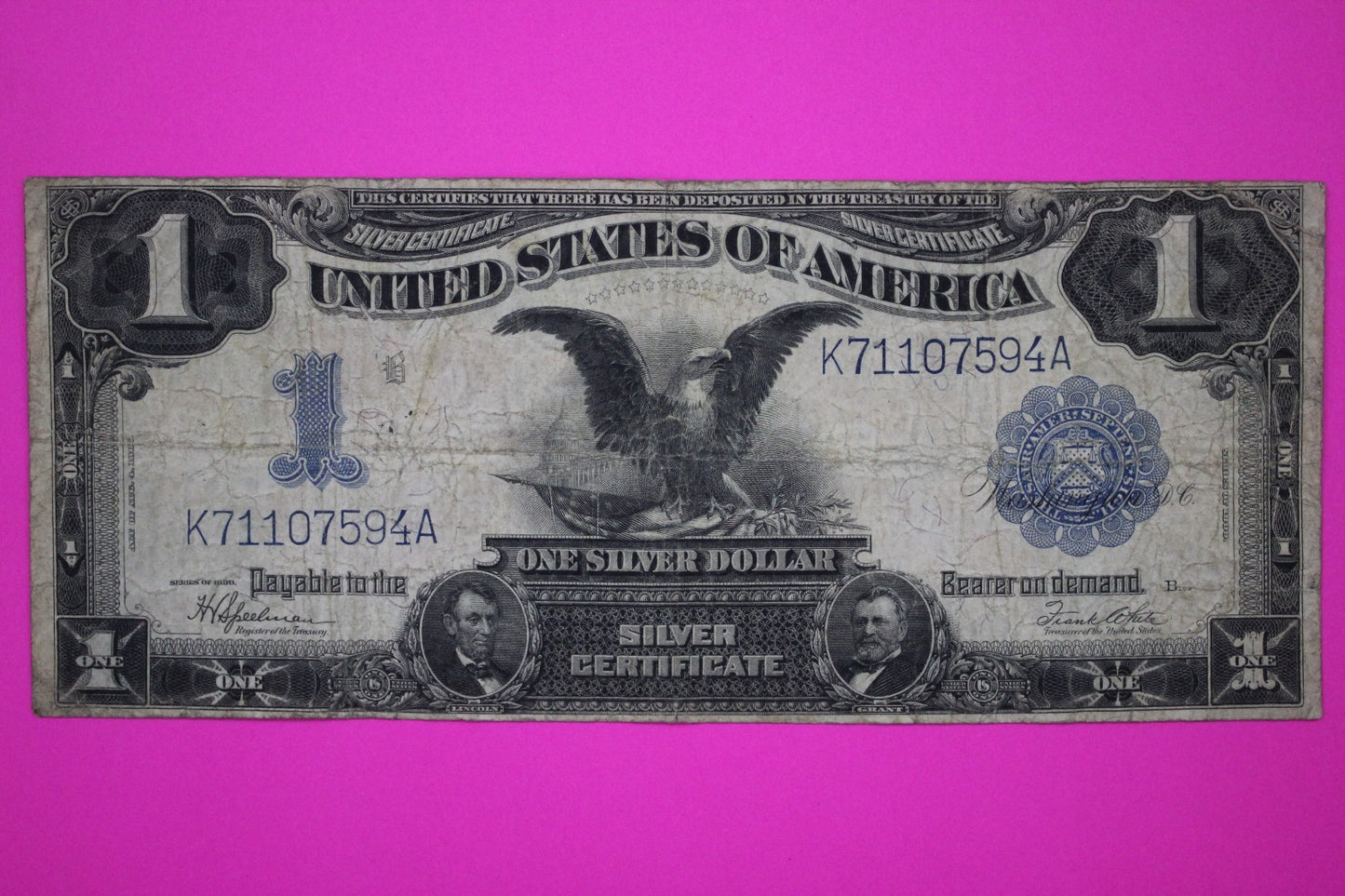 1899 $1 One Dollar Black Eagle Silver Certificate FR 236 Guaranteed Authentic 15