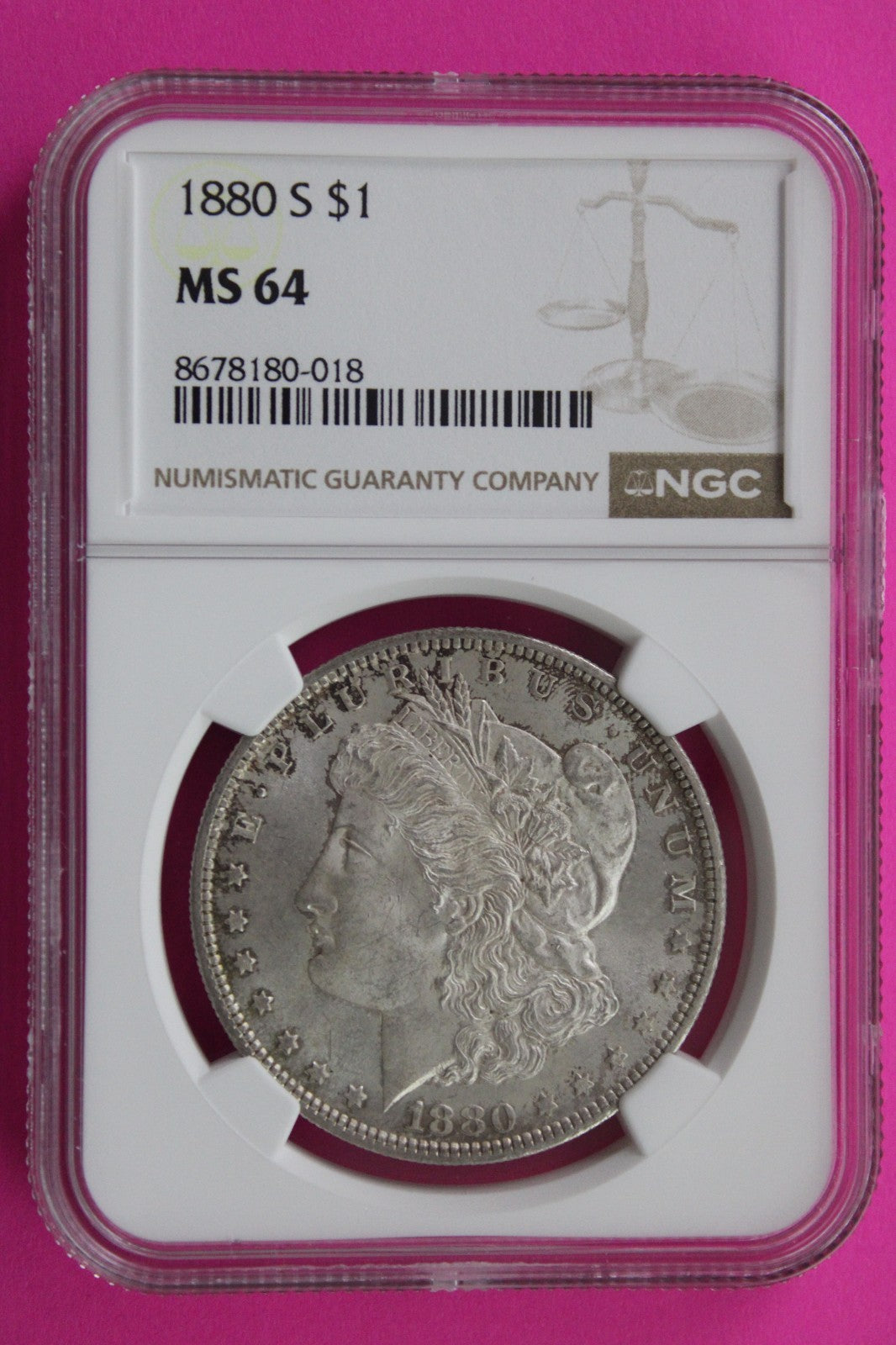 1880 S MS 64 Liberty Morgan Silver Dollar NGC Certified Graded Authentic 765