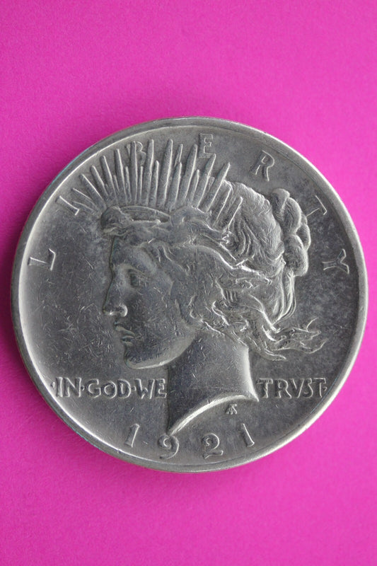 High Grade 1921 P Peace Silver Dollar LIberty Coin Guaranteed Authentic 0356N