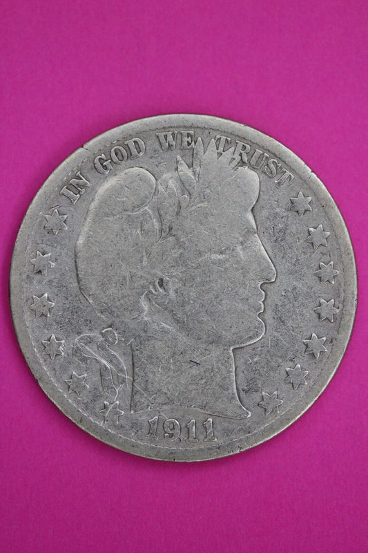1911 S Barber Liberty Half Dollar Silver Coin You Get The Coin In Pics TOM 14