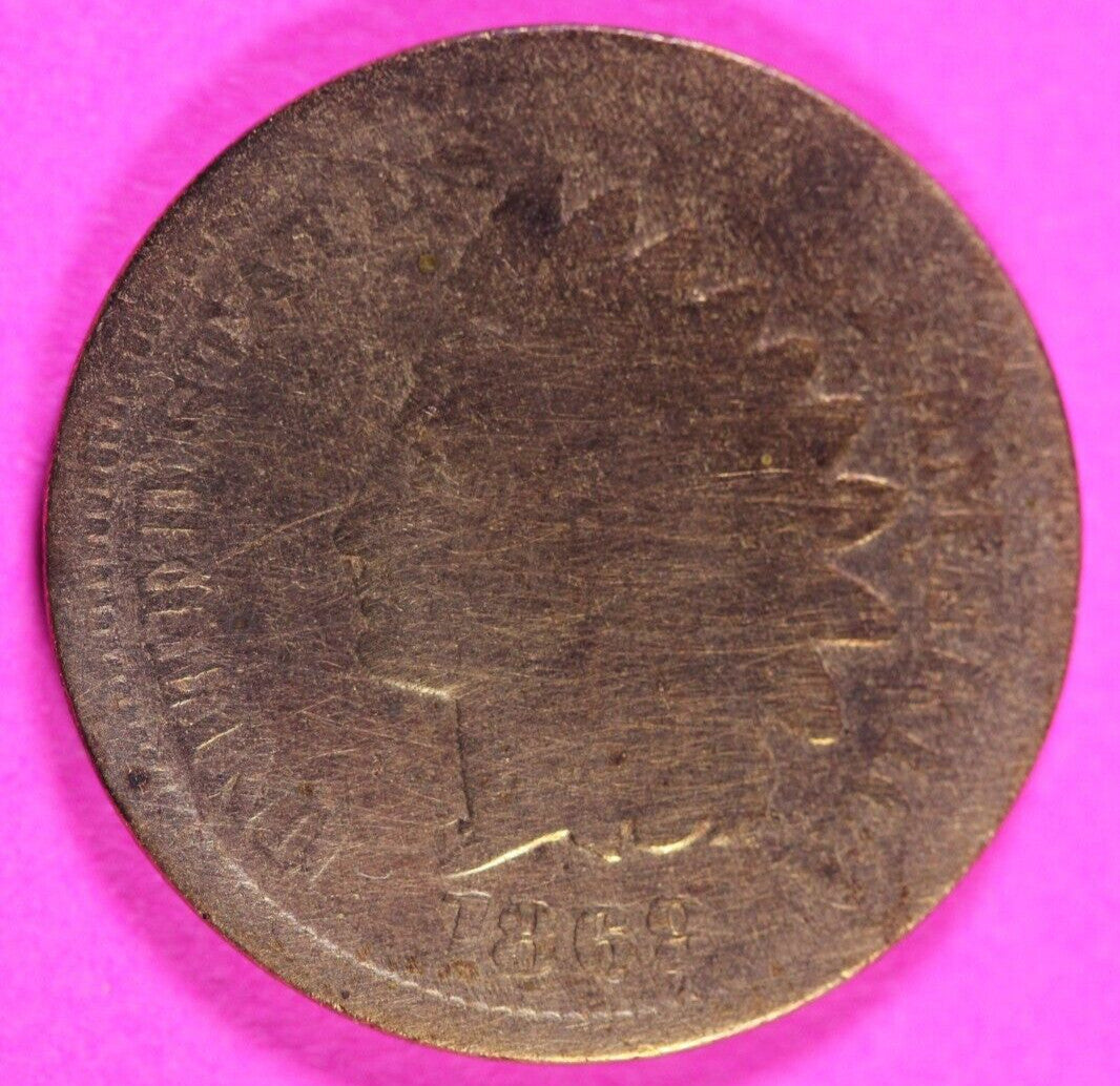 1864 Bronze Indian Head Cent Penny Rare Early Type Coin Exact Coin Pictured 236