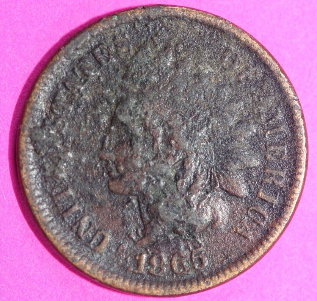 1865 Indian Head Cent Penny Scarce Early Type Coin Exact Coin Pictured 166