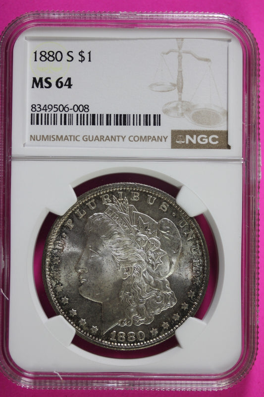 1880 S MS 63 Liberty Morgan Silver Dollar NGC Certified Graded Authentic 675