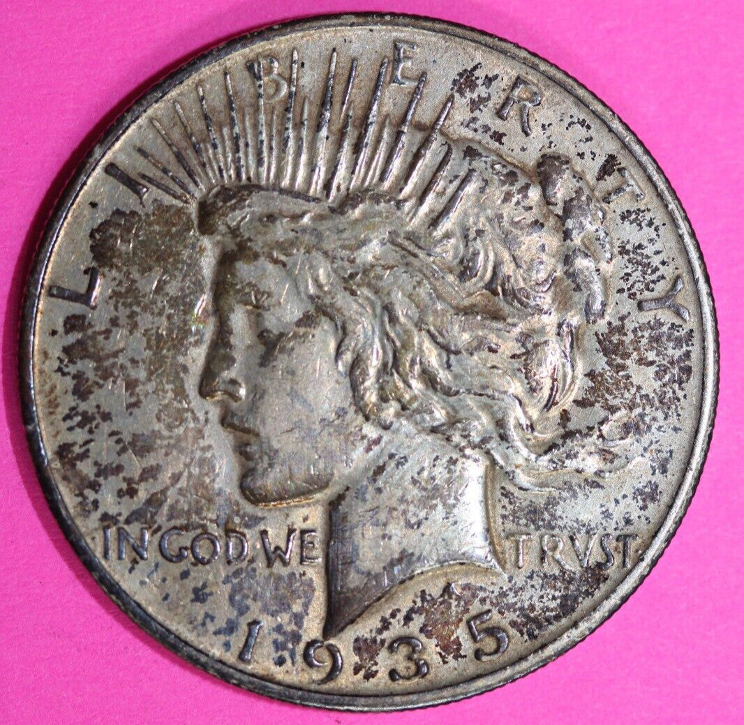 High Grade 1935 S Liberty Peace Silver Dollar Exact Coin In Pics Lots Luster 90