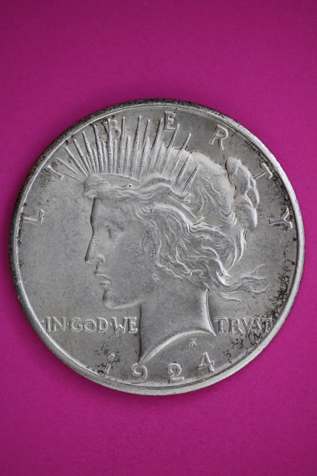 1924 S Peace Lady Liberty Semi Key Date Silver Dollar Guaranteed Authentic 2711