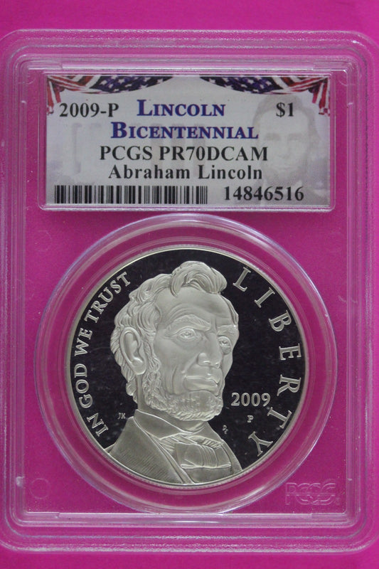 2009 P PR 70 DCAM Lincoln Bicentennial Commemorative Silver Dollar PCGS Slab 133