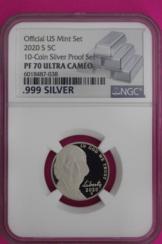 2020 S PF 70 Jefferson Nickel NGC Certified Graded Authentic Genuine Slab 1275