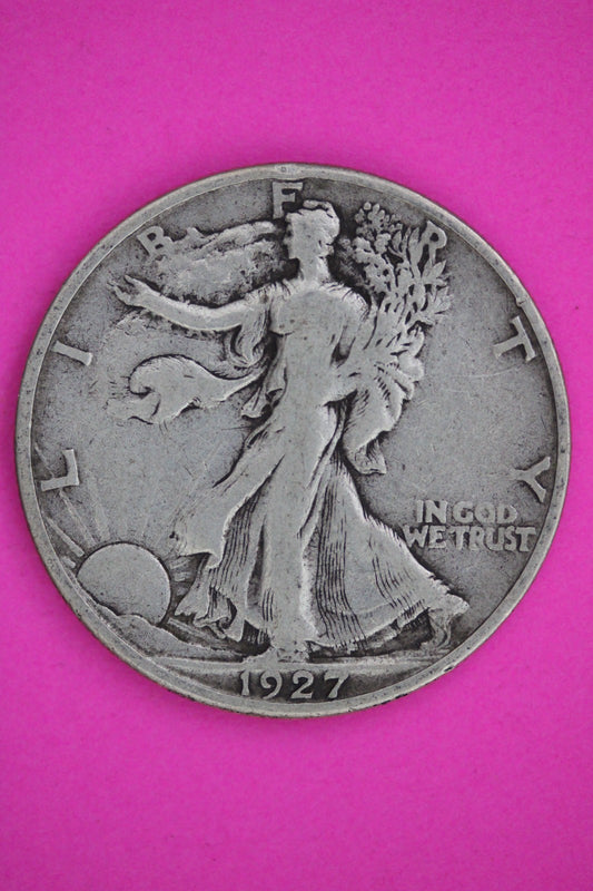 1927 S Walking Liberty Walker Half Dollar Coin Guaranteed Authentic Genuine 2409