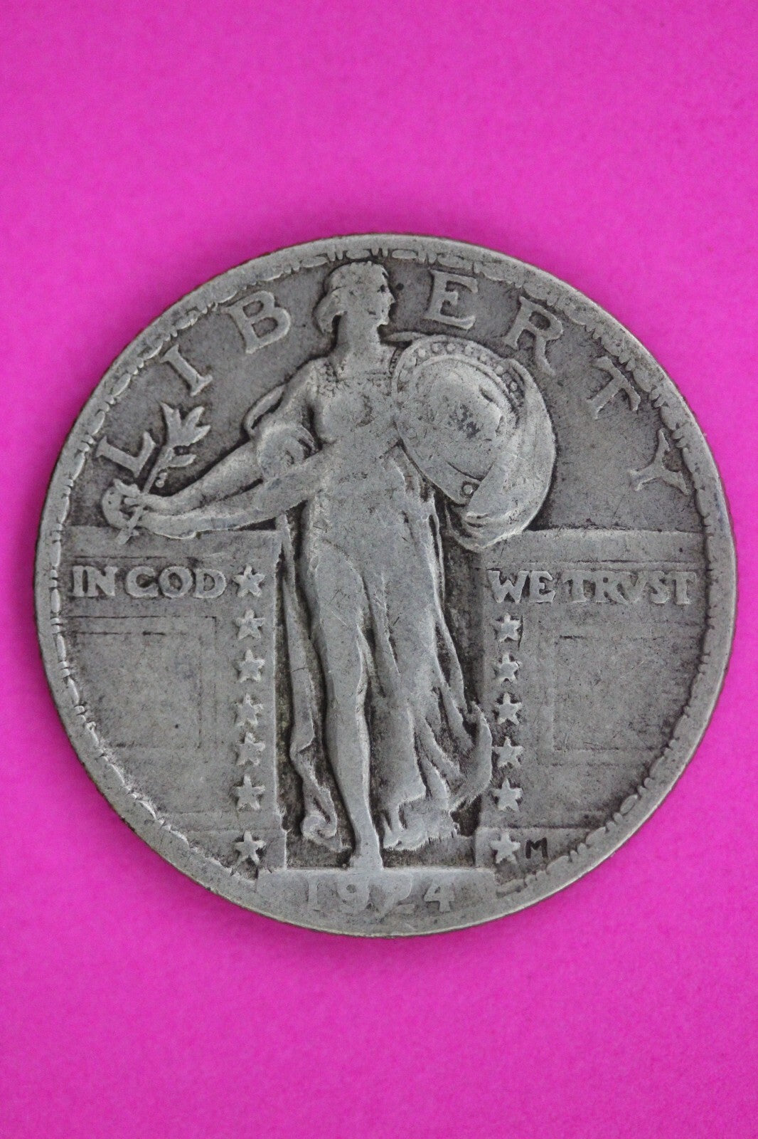 1924 P Standing Liberty Silver Quarter Guaranteed Authentic & Genuine Coin 1412