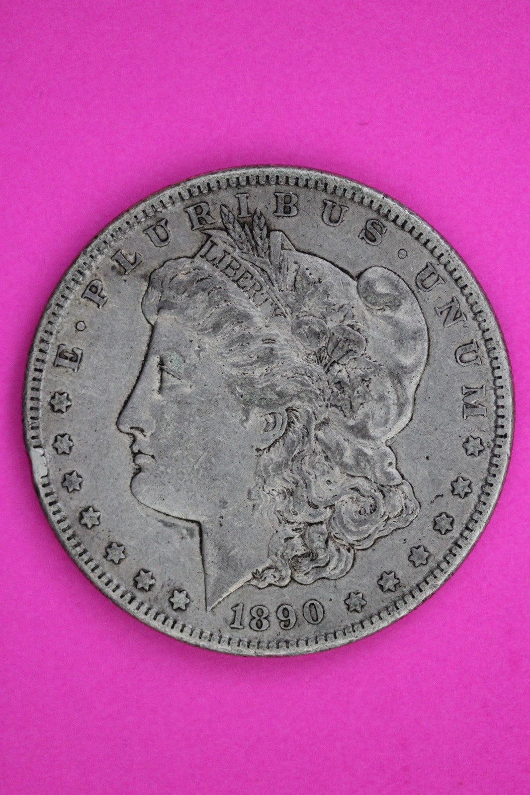 1890 CC Rim Ding Morgan Lady Liberty Silver Dollar Guaranteed Authentic 2222