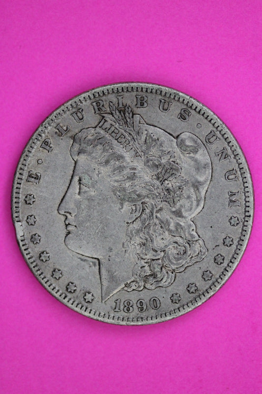 1890 CC Rim Ding Morgan Lady Liberty Silver Dollar Guaranteed Authentic 2222