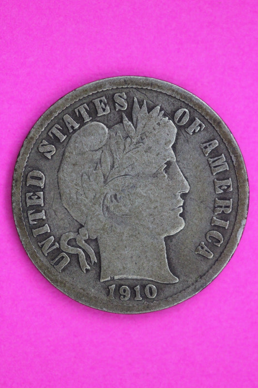 1910 S Barber Liberty Dime Silver Coin Semi Key Date Guaranteed Authentic 1292