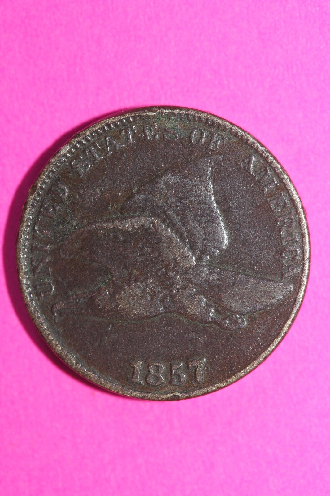 1857 Flying Eagle Cent Penny Exact Scarce Early Type Coin as Pictured 37