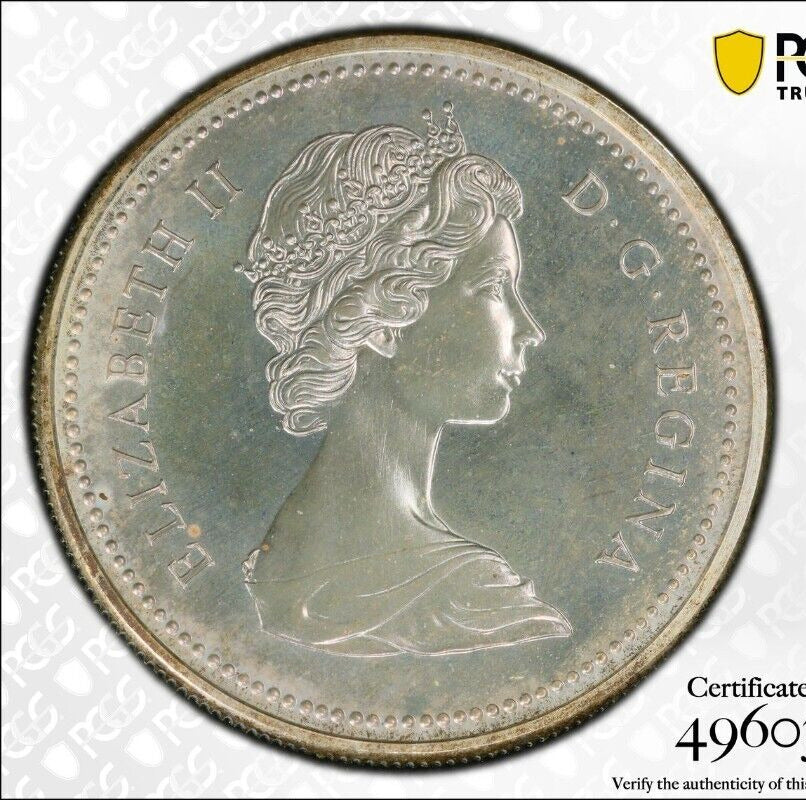 Rainbow Toned 1973 SP 68 Canada RC Mounted Police Silver Dollar PCGS Graded 738