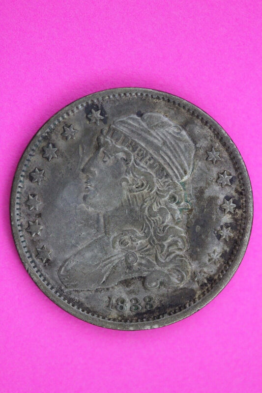 High Grade 1833 Bust Cap Quarter Lady Liberty Rare Silver Key Date Coin 02