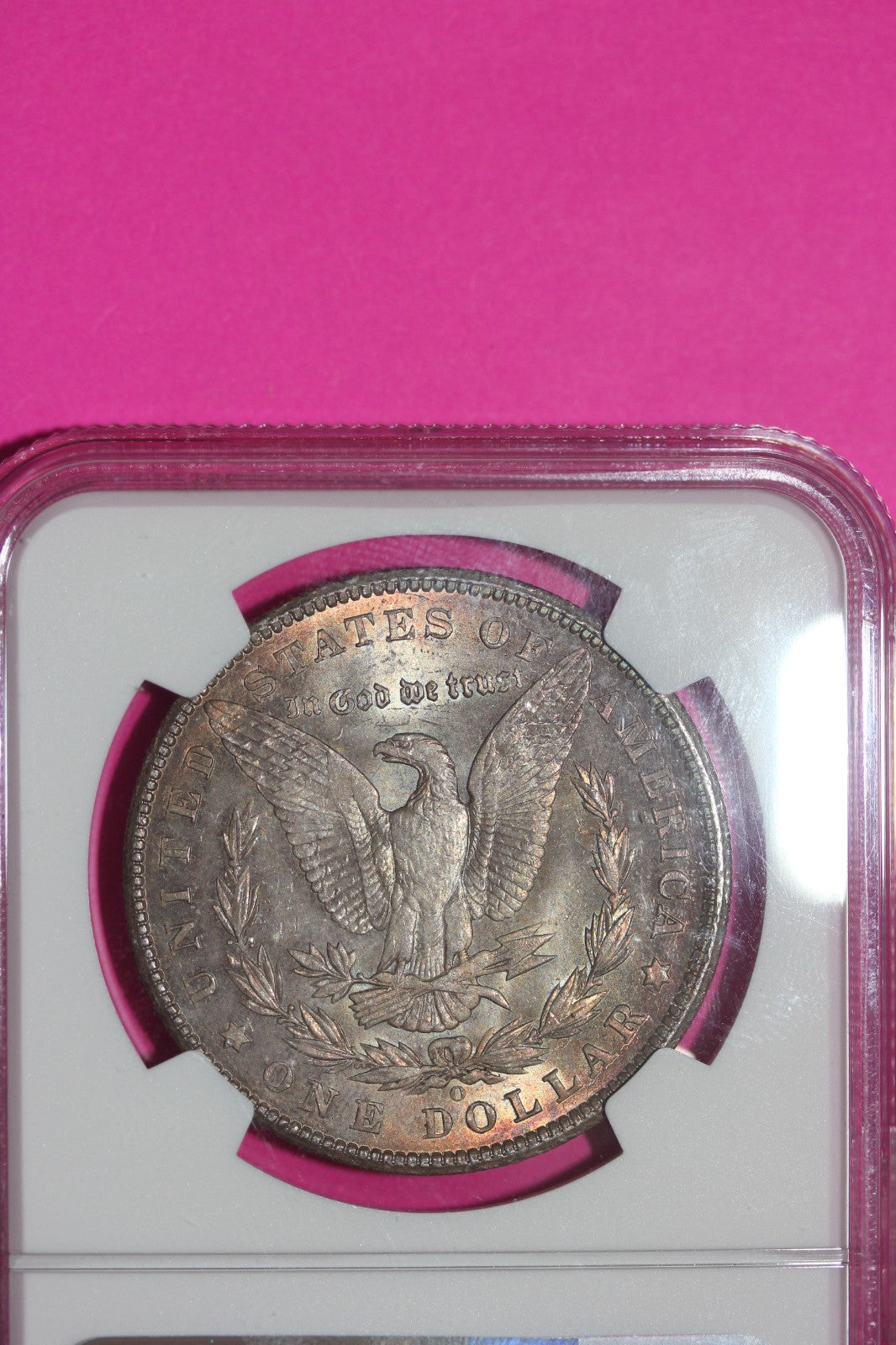 Rainbow Toned 1904 O MS 63 Liberty Morgan Silver Dollar NGC Certified Slab 1117