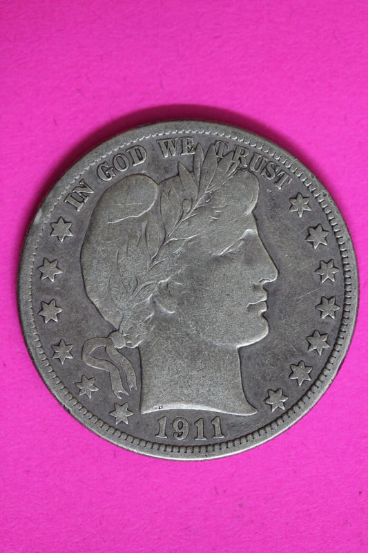 1911 P Barber Liberty Half Dollar Scarce Semi Key Date Coin Philadelphia 106