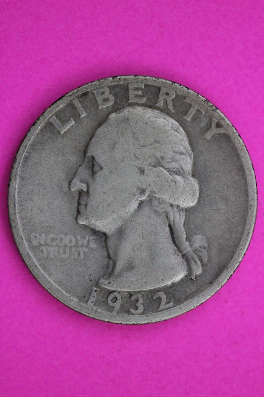 1932 D George Washington Silver Quarter Guaranteed Authentic Genuine Coin 1629