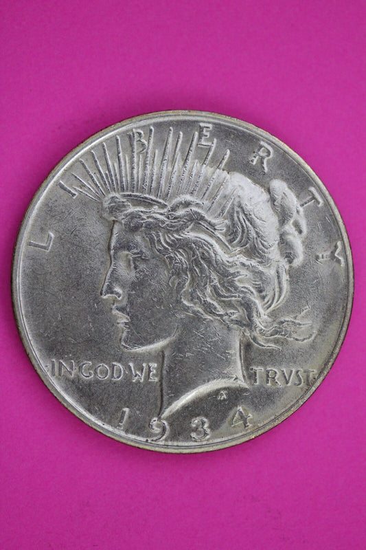 1934 D Peace Liberty Silver Dollar Guaranteed Authentic & Genuine Coin 1151