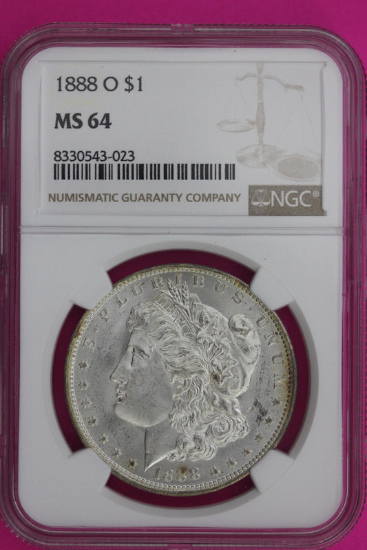 1888 O MS 64 Liberty Morgan Silver Dollar NGC Certified Graded Authentic 1109