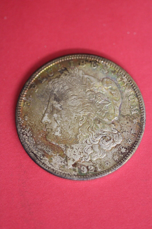 RAINBOW TONED 1921 P Morgan Silver Dollar Exact Coin Flat Rate Shipping OCE 13