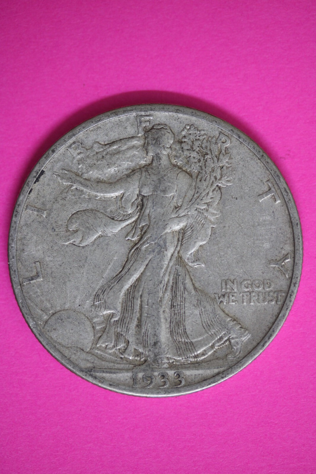 1933 S Walking Liberty Half Dollar Scarce Semi Key Date Silver Coin 03