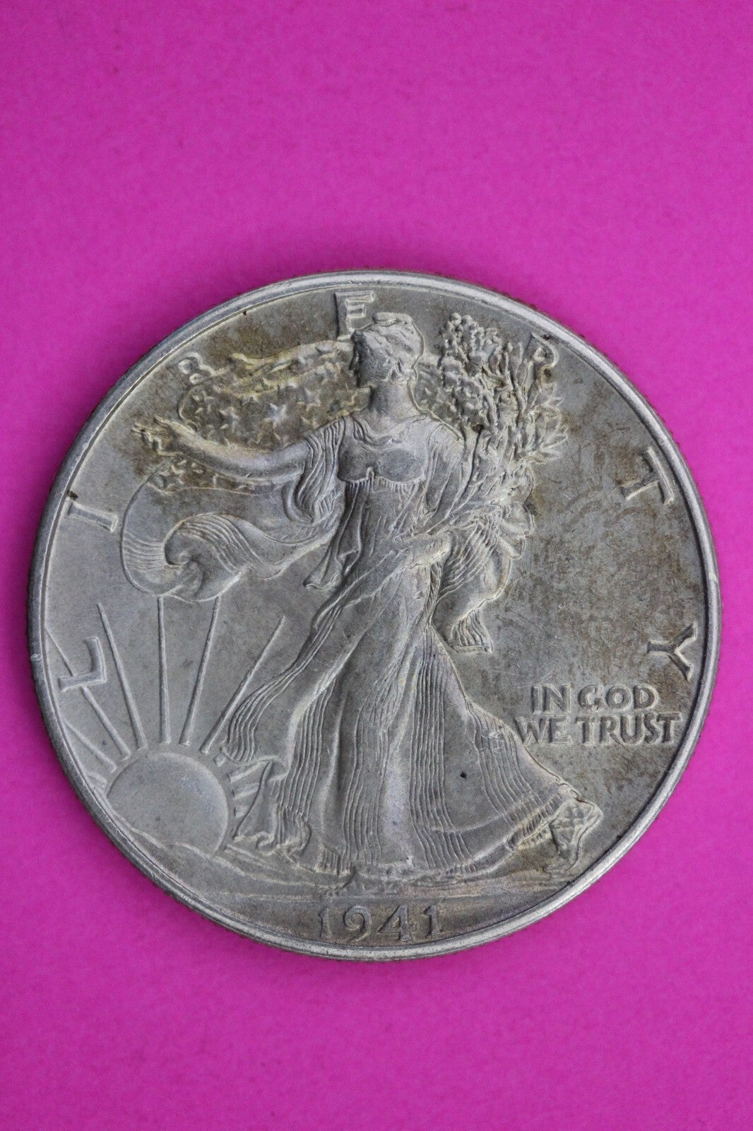 Nicely Toned High Grade 1941 P Walking Liberty Half Dollar Silver Coin 135