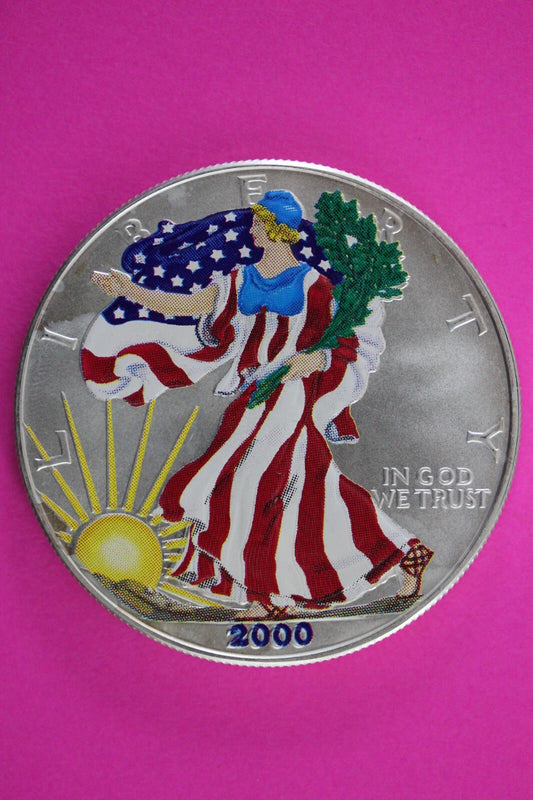 Colorized 2000 American Silver Eagle 1 Ounce .999 Fine Exact Coin Shown N0510