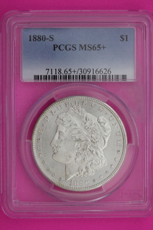 1880 S MS 65+ Liberty Morgan Silver Dollar PCGS Certified Authentic Slab 848