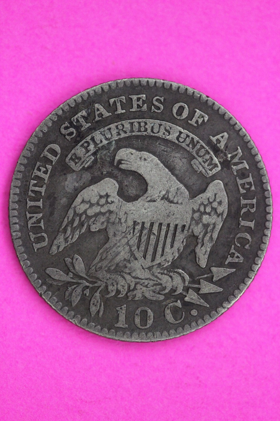 1827 Bust Capped Dime Lady Liberty Silver Coin Guaranteed Authentic Genuine 1302