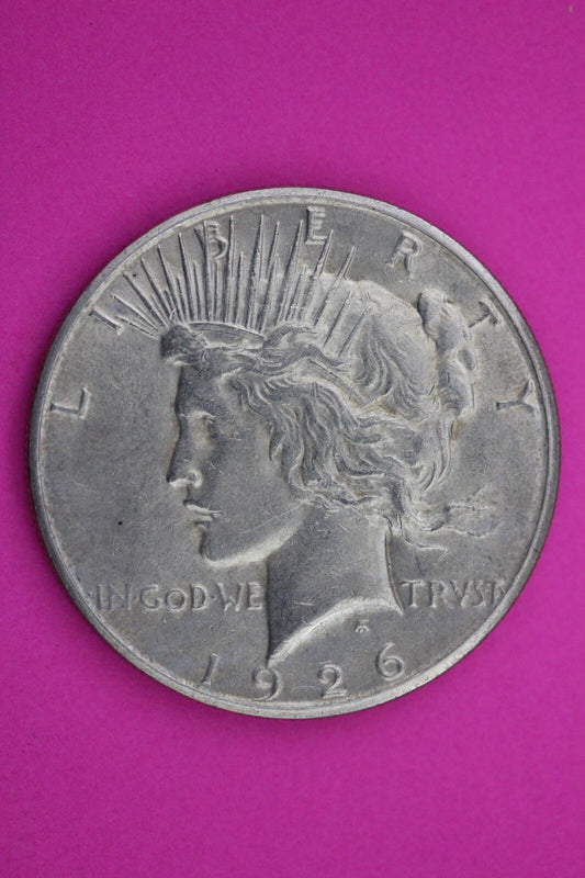 High Grade 1926 S Peace Silver Dollar LIberty Coin Guaranteed Authentic 0309N