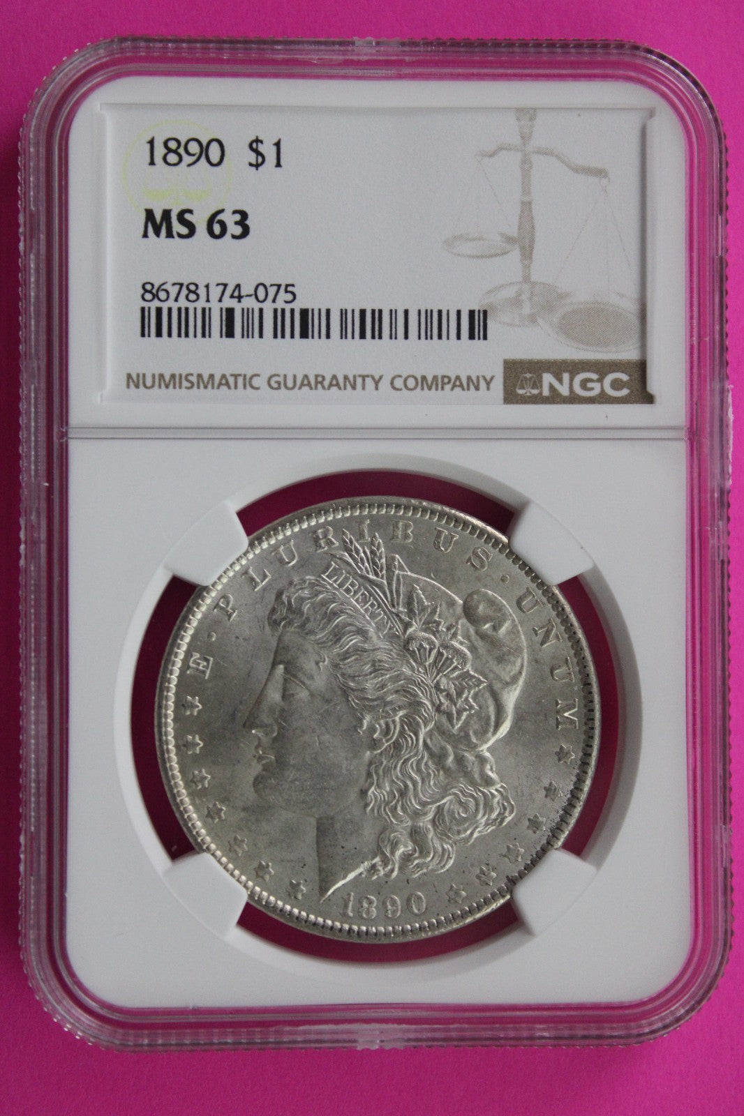 1890 P MS 63 Liberty Morgan Silver Dollar NGC Certified Graded Authentic 829